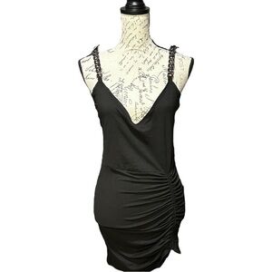 Steve Madden Black Bodycon Mini Dress Size Medium NWT